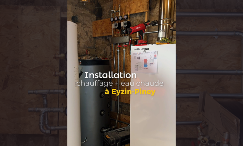 chaudière granulés 20kW ballon tampon chauffe-eau thermodynamique installation Eyzin-Pinet JC Ponsard